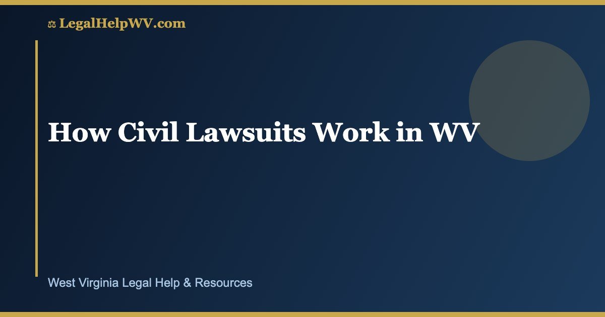 How Civil Lawsuits Work in WV