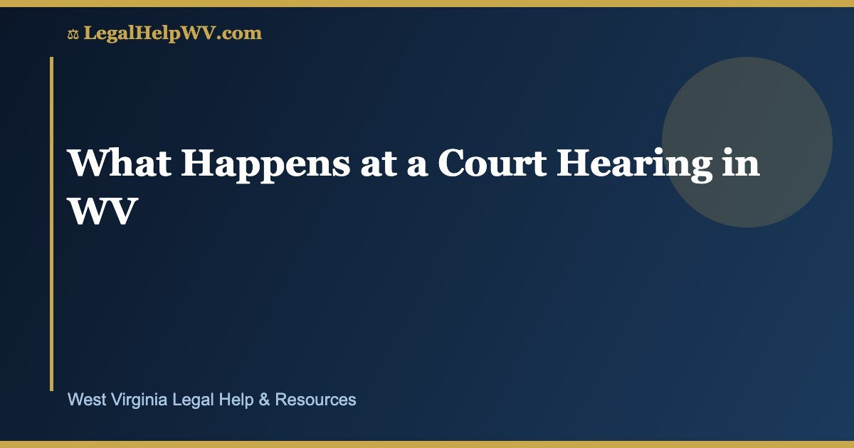 What Happens at a Court Hearing in WV