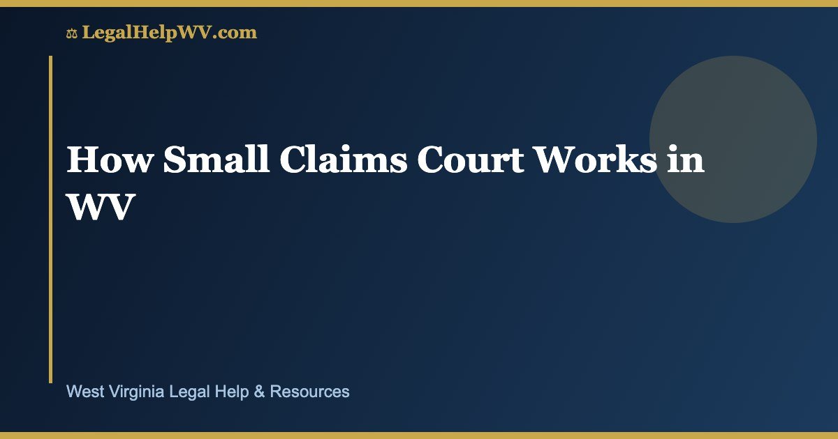 How Small Claims Court Works in WV