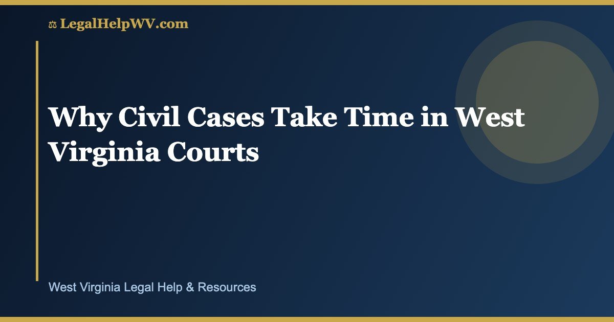 Why Civil Cases Take Time in West Virginia Courts